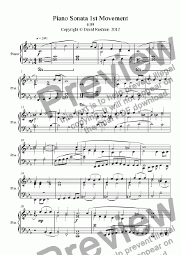page one of Piano Sonata 1st Movement