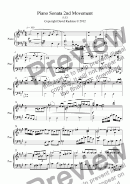 page one of Piano Sonata 2nd Movement