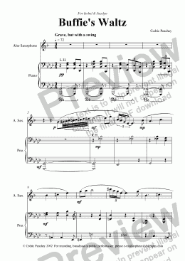 page one of Buffie’s Waltz - for Alto Sax & Piano