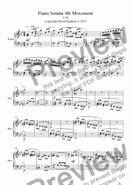 page one of Piano Sonata 4th Movement