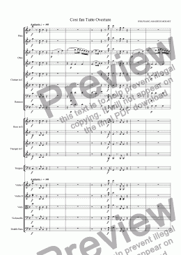 page one of Cosi fan Tutte Overture