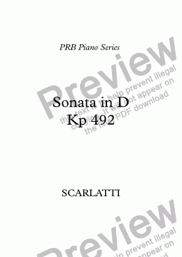 page one of PRB Piano Series: Sonata in D, Kp 492