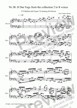 page one of Nr.38: H Dur Fuge from the collection 2 to 8 voices