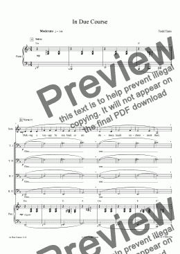 page one of In Due Course [piano-vocal solo-TTBB]