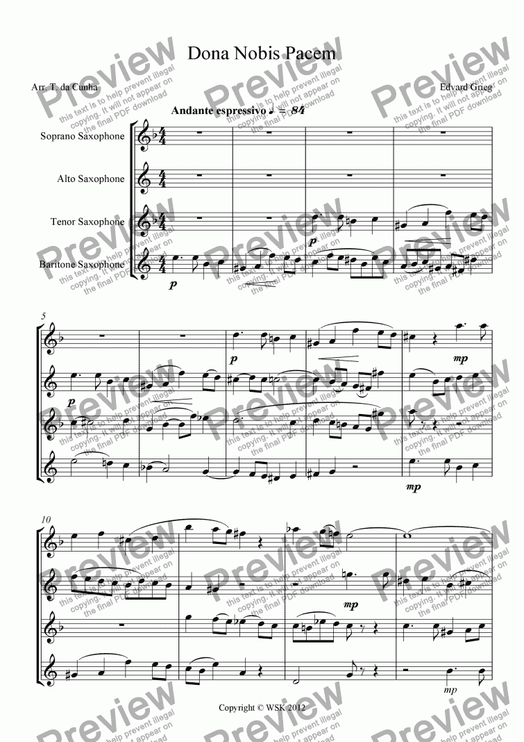 page one of Dona Nobis Pacem