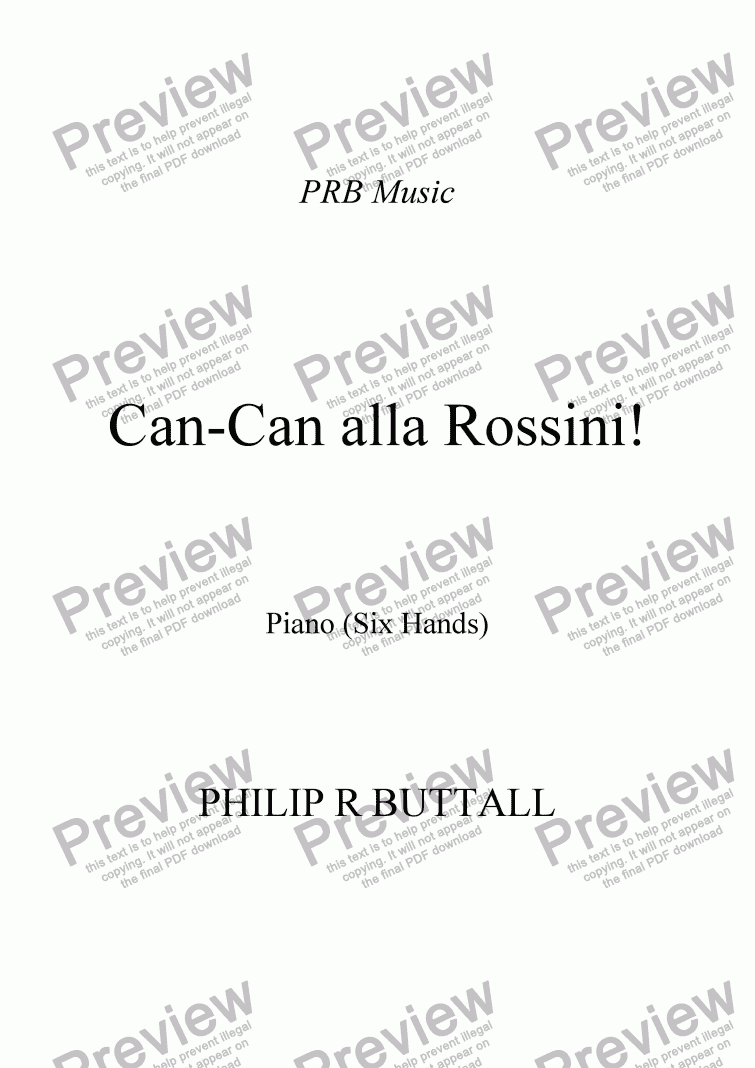 page one of Can-Can alla Rossini! (Six Hands)
