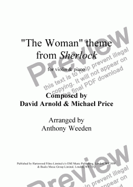 page one of "The Woman" theme from Sherlock