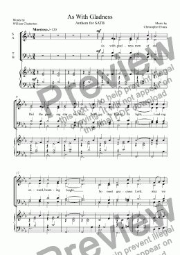 page one of As With Gladness, Anthem (SATB)
