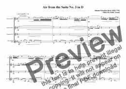 page one of Air from the Suite No. 3 in D for Clarinet Quartet (Jazzy version)