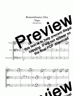 page one of Remembrance Day -Taps- (String Trio)
