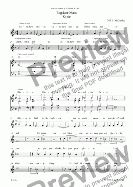page one of Bagslate Mass Choir version