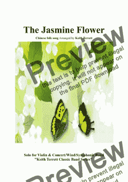 page one of Jasmine Flower (The) for solo Violin & Concert Band (Keith Terrett Classic Band Series)
