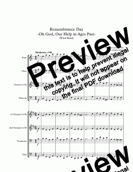 page one of Remembrance Day -Oh God, Our Help in Ages Past- (Wind Band)