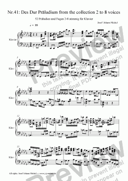 page one of Nr.41: Des Dur Präludium from the collection 2 to 8 voices