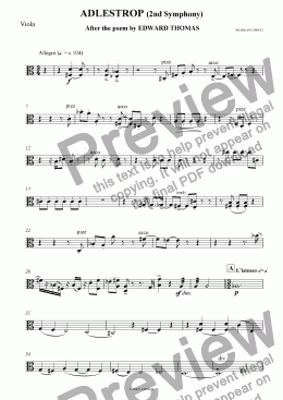 page one of Adlestrop - viola