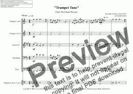 page one of Trumpet Tune from the Island Princess for Brass Quintet in D Pro version