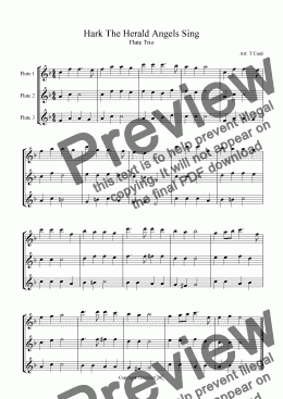 page one of Hark The Herald Angels Sing - Flute Trio