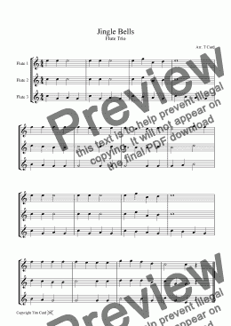 page one of Jingle Bells - Flute Trio