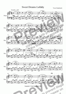 page one of Sweet Dreams Lullaby