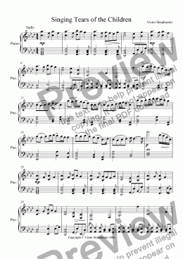 page one of Singing Tears of the Children
