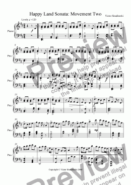 page one of Happy Land Sonata: Movement Two
