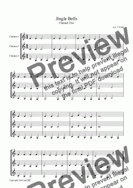 page one of Jingle Bells - Clarinet Trio
