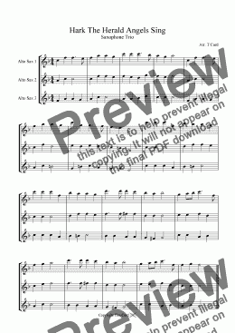 page one of Hark The Herald Angels Sing - Saxophone Trio