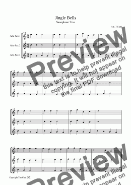page one of Jingle Bells - Saxophone Trio
