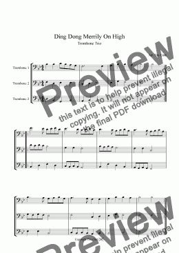 page one of Ding Dong Merrily On High - Trombone Trio
