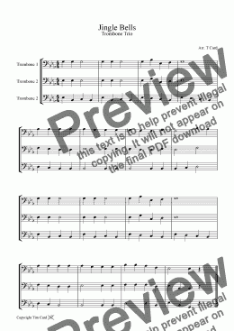 page one of Jingle Bells - Trombone Trio