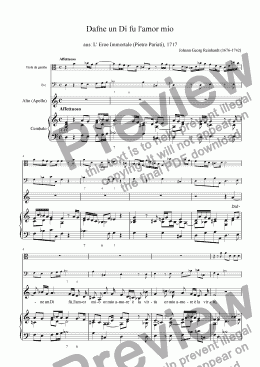 page one of Dafne un Di fu l’amor mio (Aria for Alto, Viola da gamba and B.C.)
