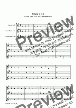 page one of Jingle Bells -Cornet, Tenor Horn, Euphonium (Brass Trio)