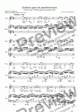 page one of Zachtjes gaan de paardenvoetjes [sinterklaasliedje] (choir SATB + piano)