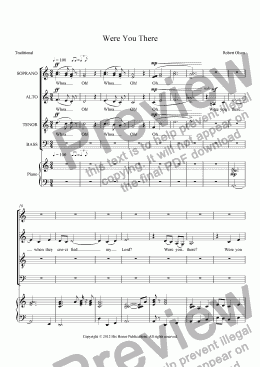 page one of Were You There (SATB)