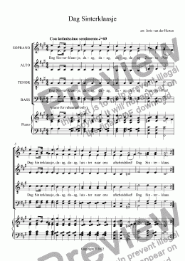 page one of Dag Sinterklaasje [sinterklaasliedje] (choir SSAATTBB)