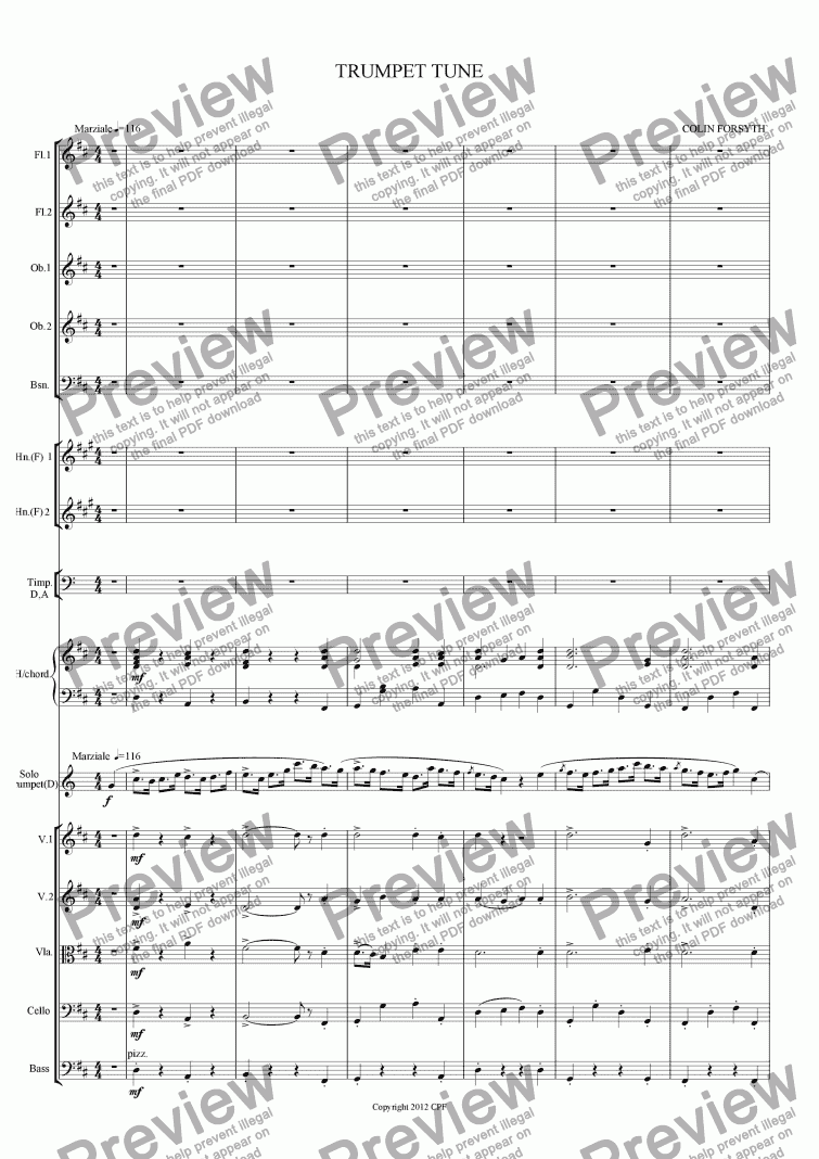 page one of A GEORGIAN SUITE #3 Trumpet Tune