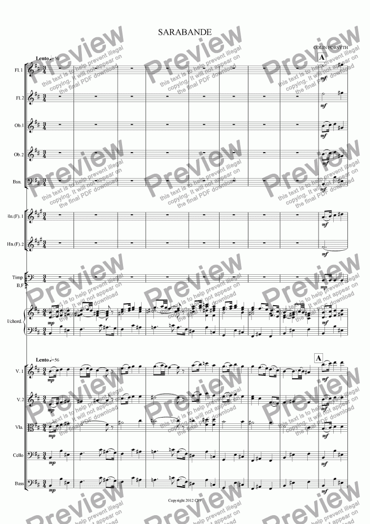 page one of A GEORGIAN SUITE #4 Sarabande