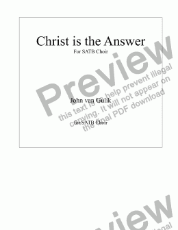 The Answer Is Christ Sheet Music