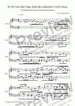 page one of Nr.50: Ges Dur Fuge from the collection 2 to 8 voices