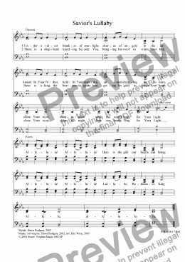 page one of Savior’s Lullaby