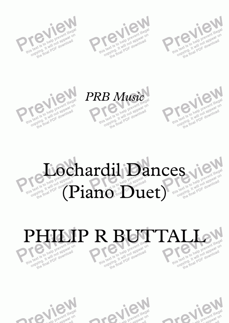 page one of Lochardil Dances (Piano Duet)