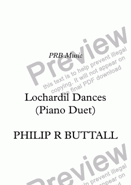 page one of Lochardil Dances (Piano Duet)