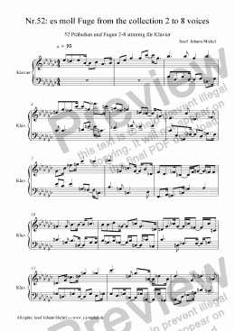 page one of Nr.52: es moll Fuge from the collection 2 to 8 voices