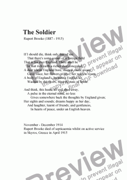 page one of Songs of the Great War: 2.The Soldier