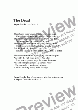 page one of Songs of the Great War: 4.The Dead