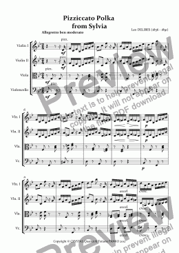 page one of Pizziccato Polka  from Sylvia