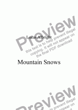 page one of Mountain Snows