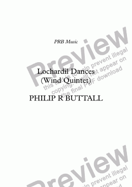 page one of Lochardil Dances (Wind Quintet)
