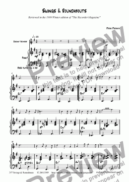 page one of Swings & Roundabouts (solo inst+pno) Jazz Waltz