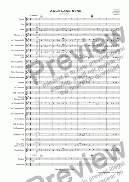 page one of Auld Lang Syne (Concert Band)